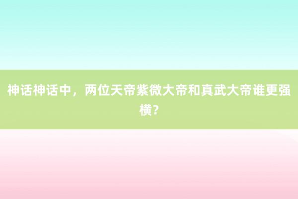 神话神话中，两位天帝紫微大帝和真武大帝谁更强横？